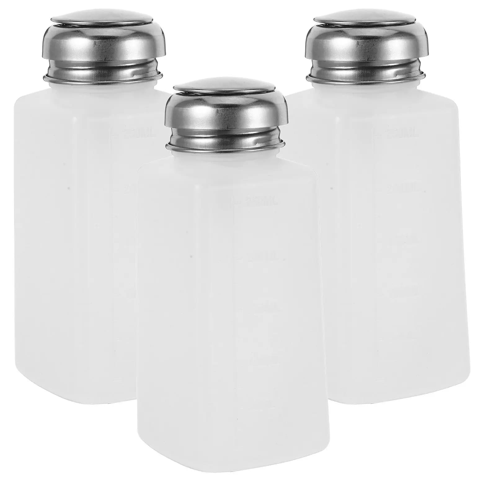 Set di 5 Flaconi a Pompa per Alcol, Contenitori Ricaricabili per Smalto, Dispenser Portatile in Plastica per Trucco