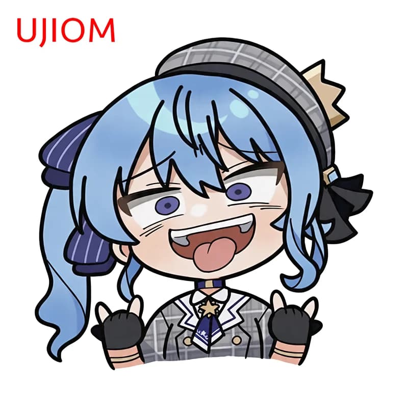 UJIOM Amusing Hoshimachi Suisei Hololive Wall Sticker Premium Design Sunscreen Graffiti Decal Unique Bedroom Bathroom Decor