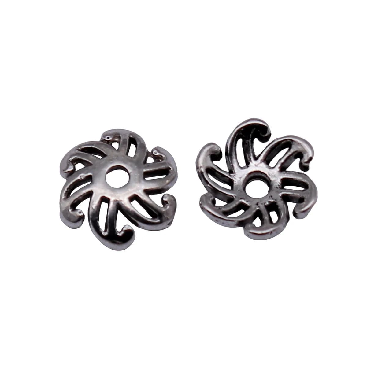Alloy Flower Bezel Spacer Beads Floral Cap End For DIY Bracelet Necklace Jewelry Making