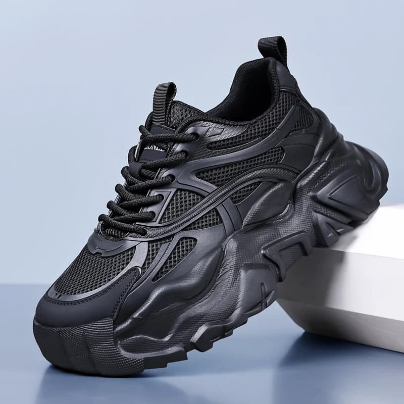 Men's Sports Shoes Casual Running Shoes Breathable Mesh Shoes Walking Basketball Sneakers Thick Soled Height increasing Shoes