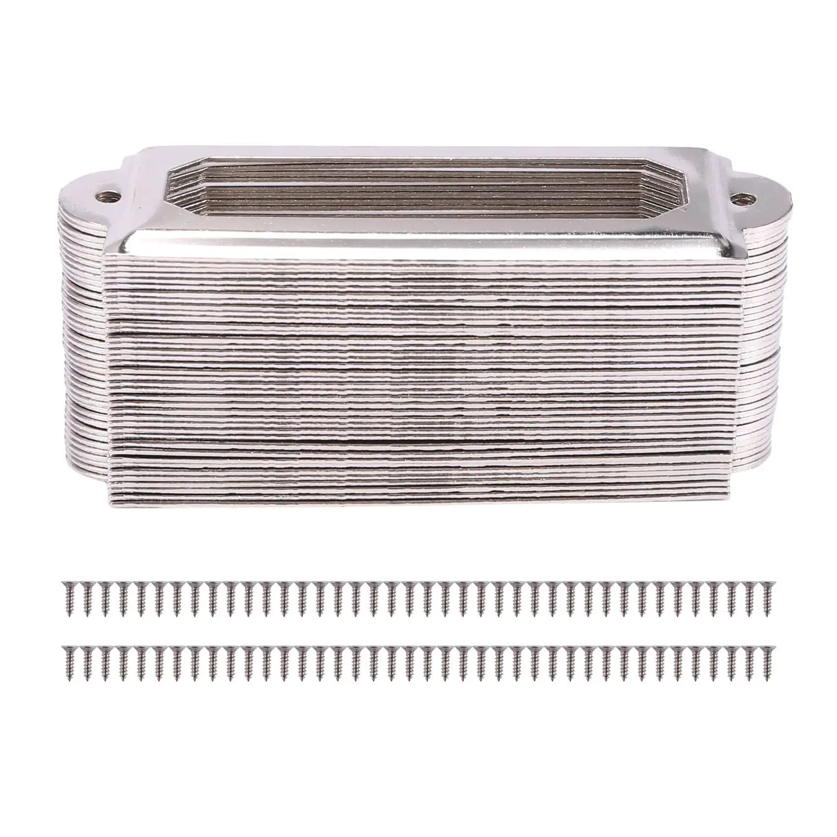 40 set per biblioteca da ufficio, cassettiera, armadietto, etichette per carte, porta etichette, struttura in metallo (tono argento)