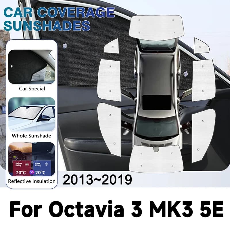 Anti-UV Finestra di Automobile Ombreggiatura Per Skoda Octavia 3 MK3 5E Estate Scout 2013 ~ 2019 Berlina Finestra Parabrezza Tende Da Sole Copertura Accessori