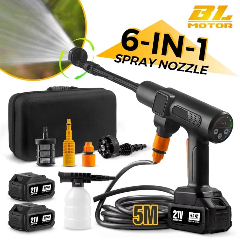 300W 200Bar Cordless Idropulitrice Ad Alta Pressione Spray Elettrico Lavaggio Auto Pistola Ad Acqua 6 IN1 Auto Pulizia Giardino Makita 21V Batteria