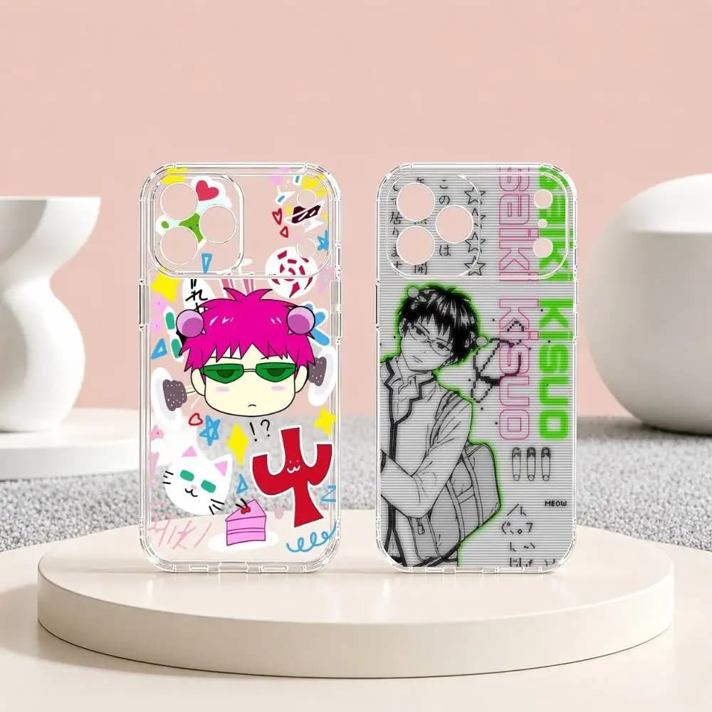 Hot Anime K-Kusuo Saiki Phone Case For iPhone 17 16 15 14 13 12 11 Mini Pro Max Plus Transparent Cover