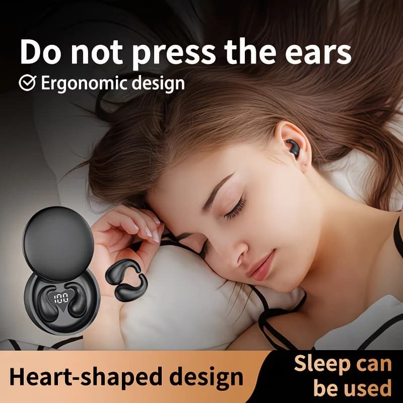 SK28-Auricolari Bluetooth wireless ultrasottili, auricolari per dormire, batteria a lunga durata, mini auricolari per dormire, comodi da indossare.