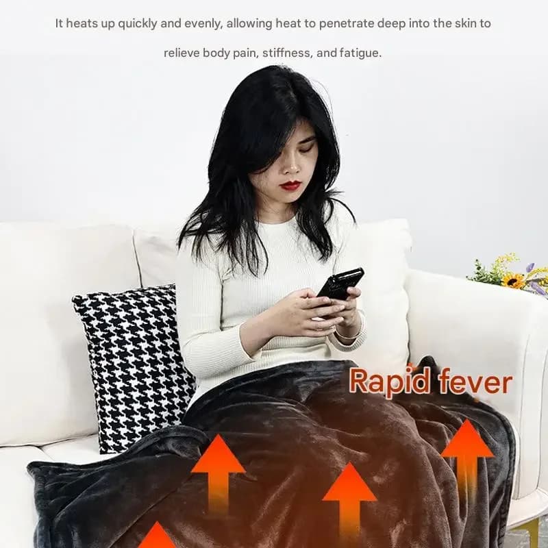 Coperta Elettrica USB per Campeggio Invernale, Coperta Riscaldante Intelligente a Bassa Tensione, Coperta Termica Portatile per Esterni