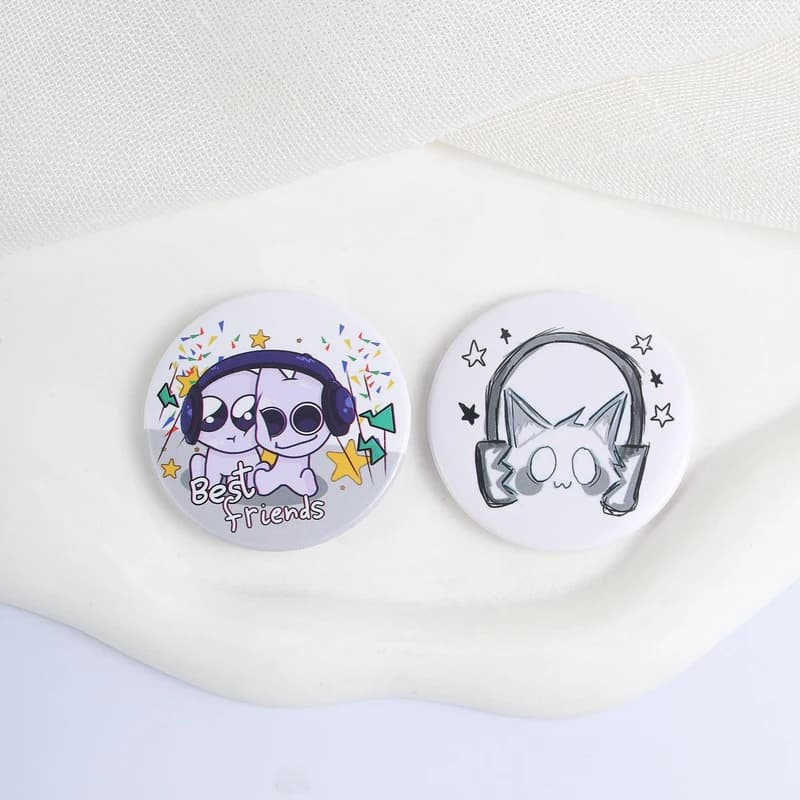Cute Cartoon Music Cat Theme Enamel Pins Best Friends Brooches Fashion Lapel Badge Backpack Clothes Jewelry Gift for Friends