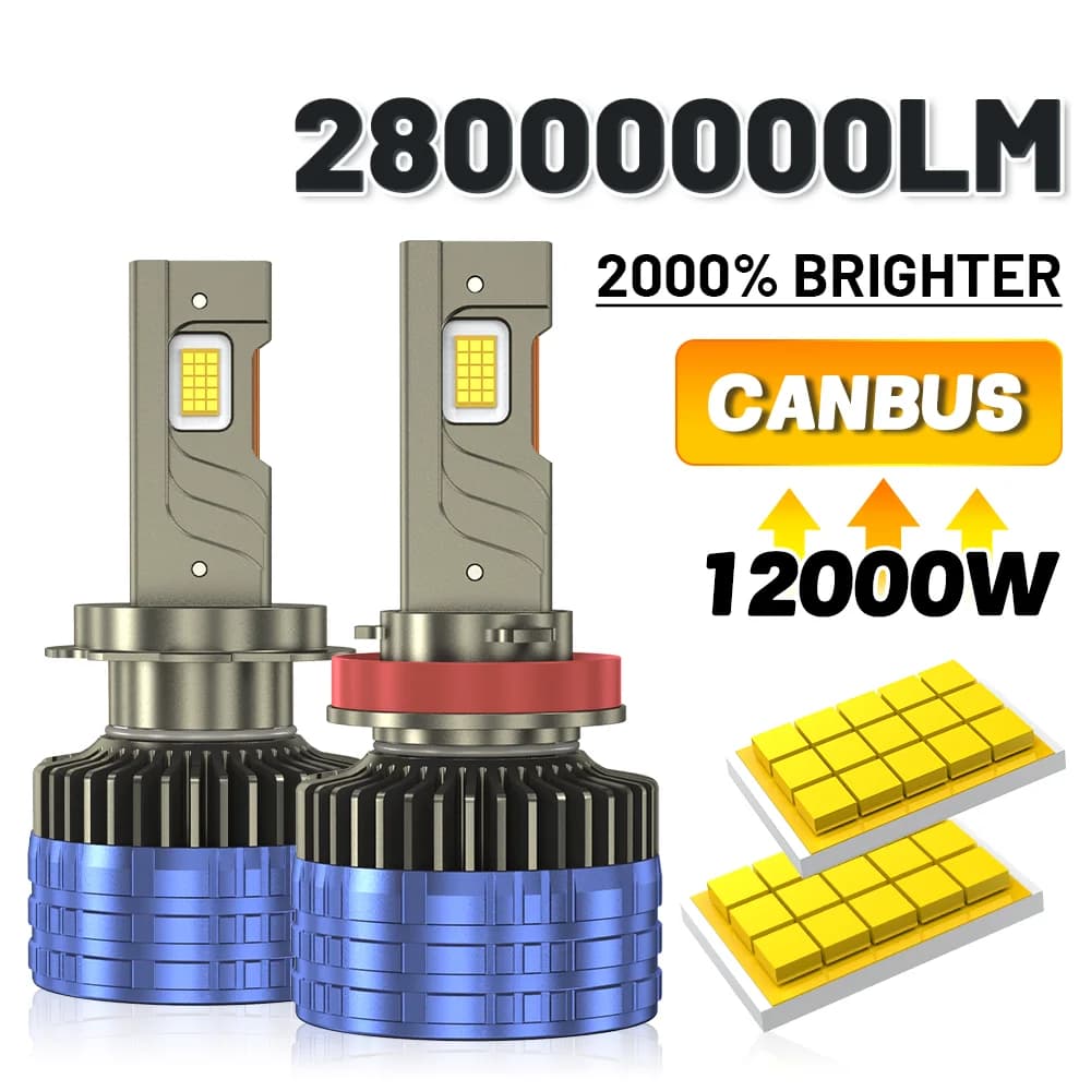 Lampadine LED H7 Canbus 28.000.000LM 12.000W H1 H3 H11 9005 HB3 9006 HB4 HIR2 9012 H4 Turbo per Fari Auto 12V 24V