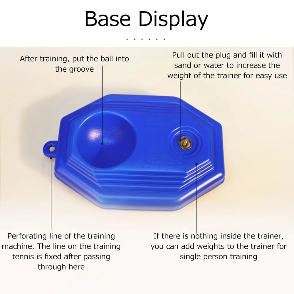 Self-study Tennis Training Tool Portable Tennis Self Trainer with 1 Elastic Rope Ball 1 ABS Trainer Base for Sport Exercise