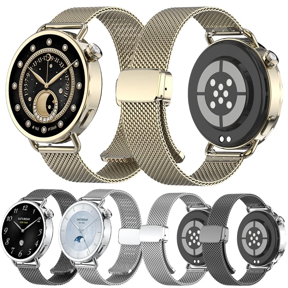 Stainless Steel Ring Strap for Xiaomi Watch S4 41mm Metal Bracelet Magnetic Buckle for XIAOMI Watch S4 Women's Style Accessories