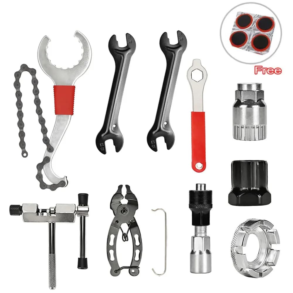 Kit di attrezzi per bici Strumenti professionali per riparazione bici con chiave per rimozione cassetta Interruttore catena Strumento per manutenzione bici da strada MTB