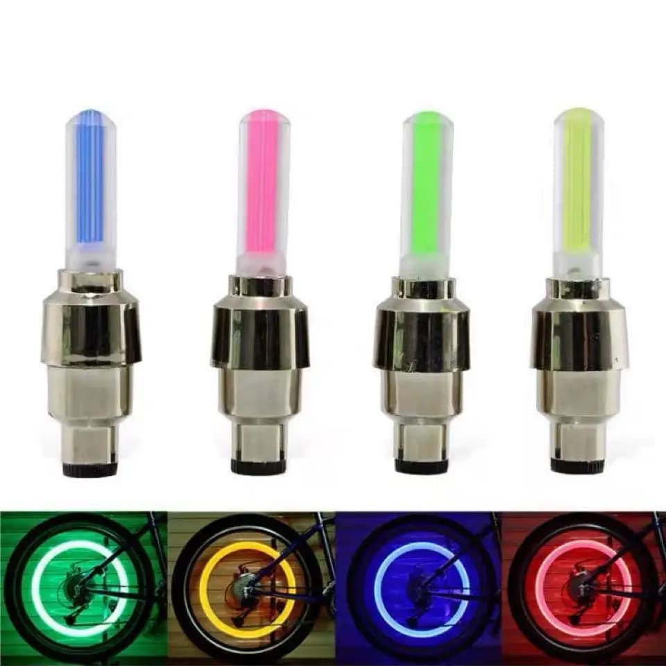 2 pezzi auto moto bicicletta pneumatici valvole tappi luce luci a LED accessori ruota lampada al neon pneumatico impermeabile universale Flash Ca O8Q6