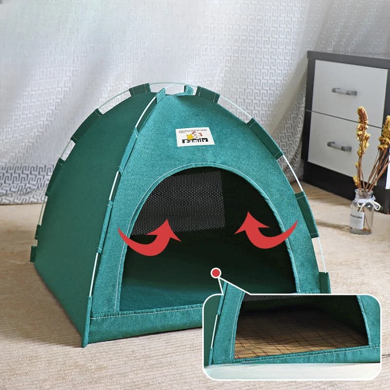 Cuccia Pieghevole per Animali Domestici, Tenda Universale Quattro Stagioni per Gatti e Cani, Tappetino Rinfrescante Estivo, Portatile e Traspirante per Esterni