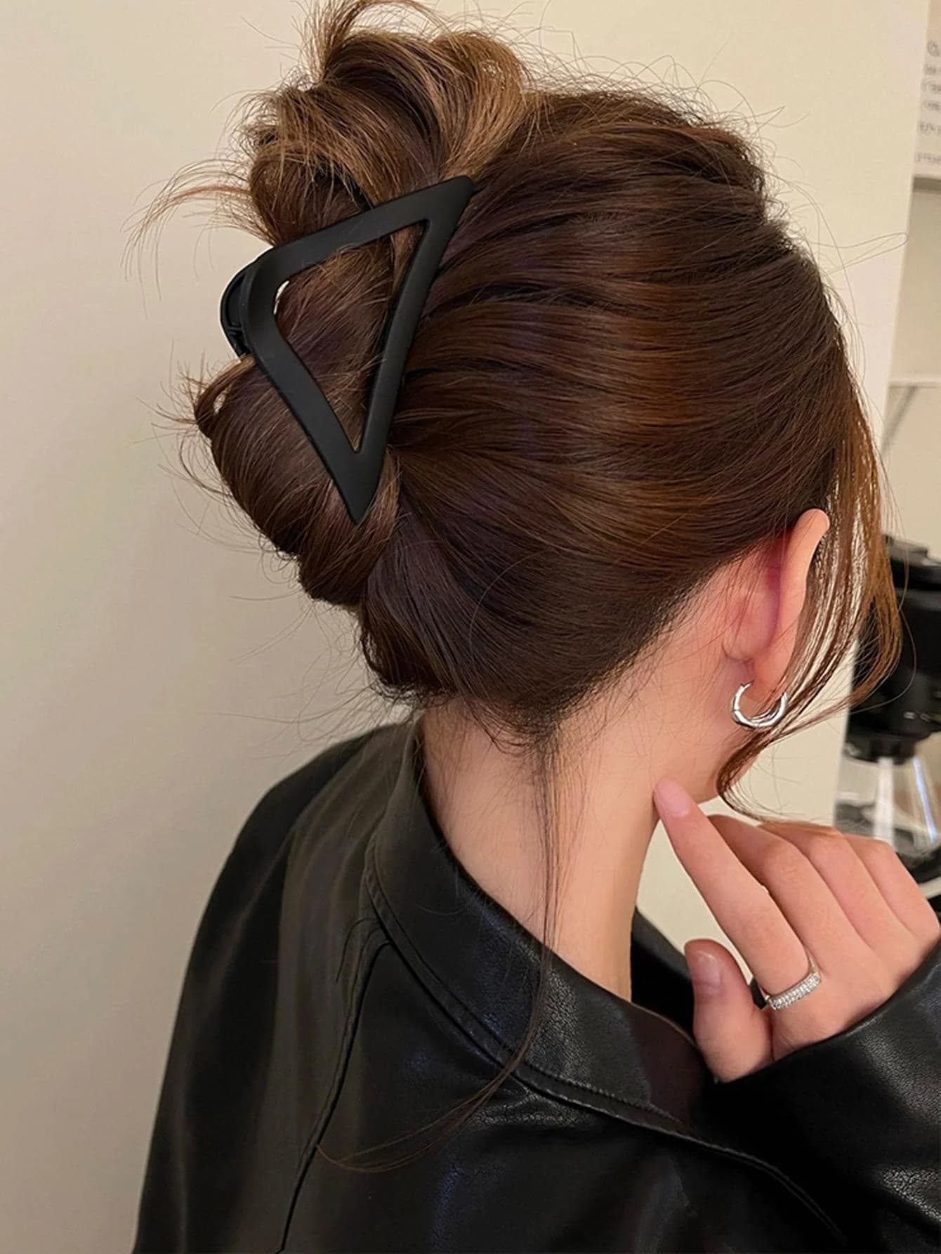 3 fermagli per capelli a triangolo per donna, accessori per capelli casual in tinta unita