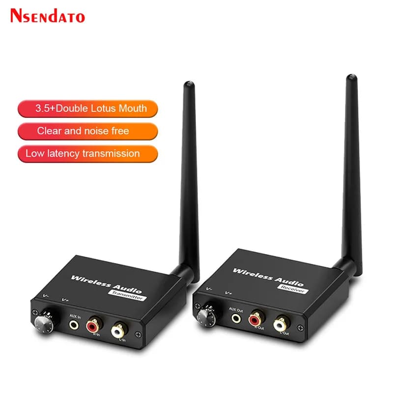 Adattatore musicale Wi-Fi wireless digitale 2.4G Kit trasmettitore e ricevitore audio wireless 50M con R/L AUX da 3,5 mm per TV Box DVD PC