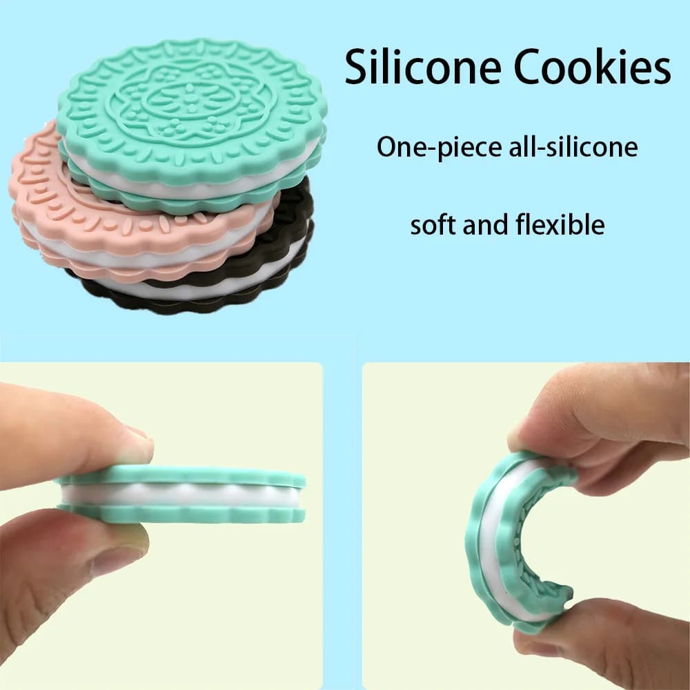 Nuovi massaggiagengive per biscotti per bambini in silicone alimentare, massaggiagengive per bambini, giocattoli rilassanti per bambini da 0 a 3 anni