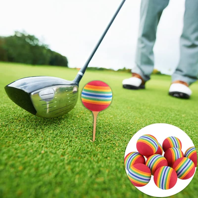 1/510PCS Palline da golf in schiuma Palline da allenamento per altalena interna Palline in spugna arcobaleno Golf Principianti Accessori per aiuti alla formazione