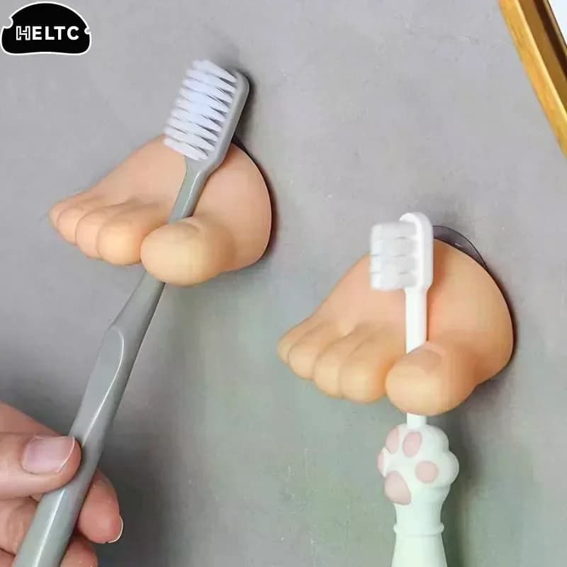 Portaspazzolino multifunzionale con ventosa, divertente decorazione per il bagno, piccolo supporto portaoggetti con clip