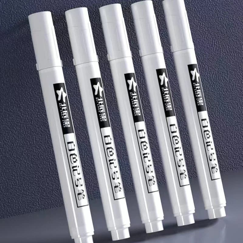 Pennarello bianco pennino spesso olio pennino impermeabile pennarello bianco speciale asciugatura rapida per pennarello Graffiti a vite motore in gomma metallica