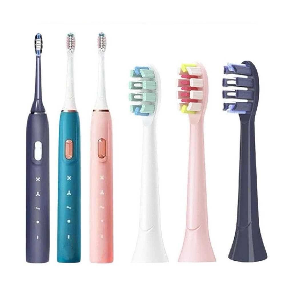 4 testine di ricambio per spazzolino elettrico Stoewer M4 Sonic, setole e ugelli Sendo di Stoewer SoniBrush M4