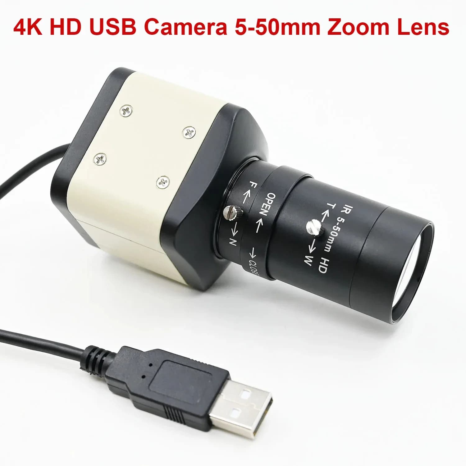 Webcam IMX415 4K 25fps USB HD camera, 3840x2160, with CS varifocal goal manaul 5-50mm 2.8-12mm, Windows Android Linux Raspberry Pi