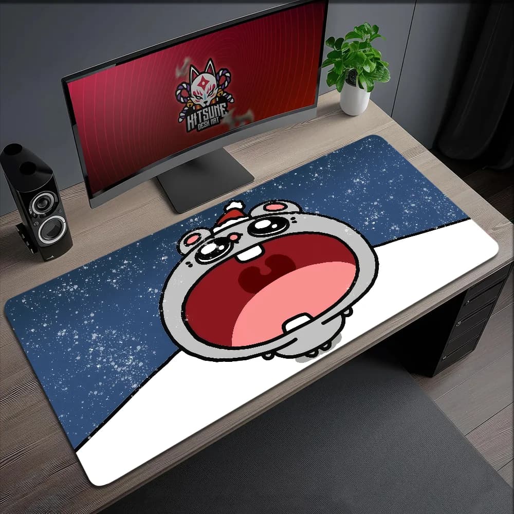 Tappetino per Mouse Antiscivolo con Bordo Rinforzato per Ufficio, Studenti e Gaming, Grande e Carino Stile Kawaii M-Meiji