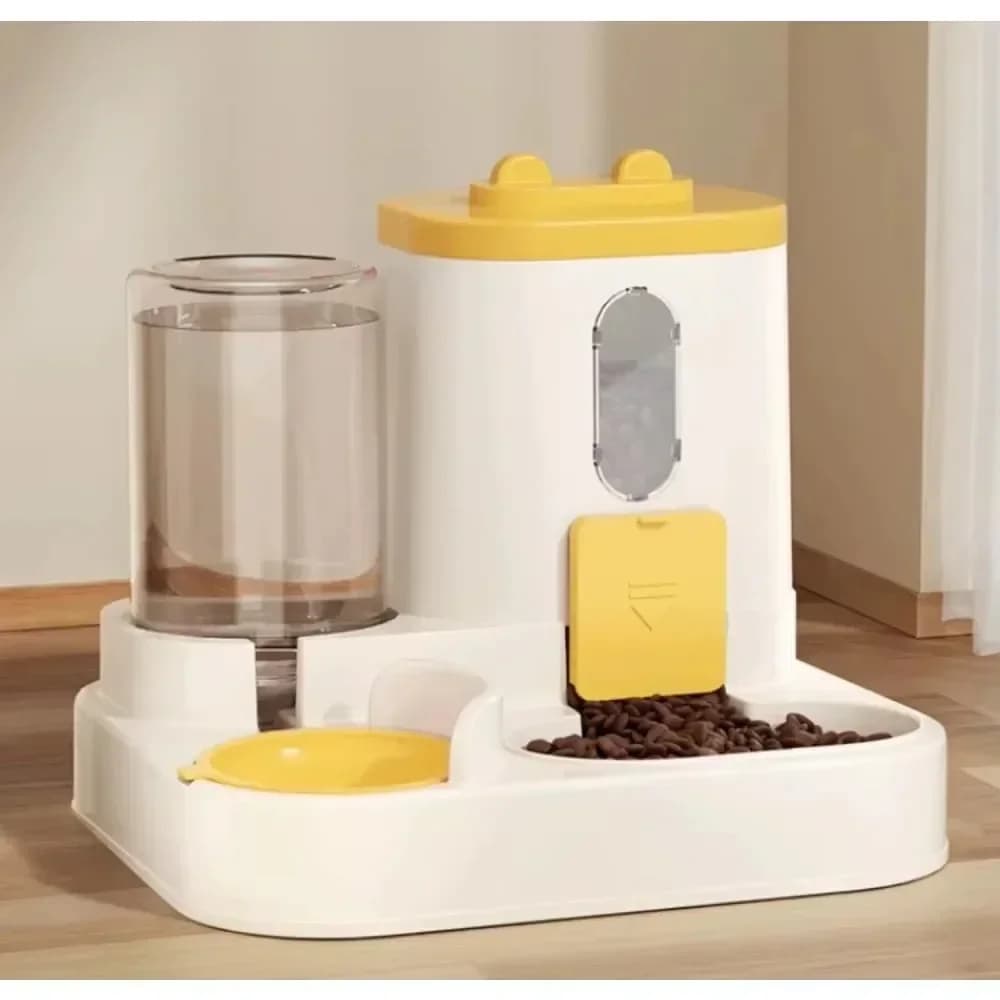 AQ Automatic Cat Dog Feeder with Integrated Food And Water Bowl Digital Timer Remote Monitoring via App for Small to Medium Pets