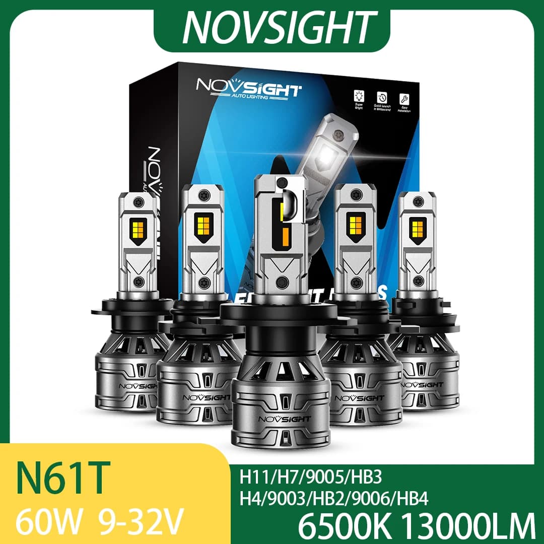 NOVSIGHT LED Headlight For Car H4 H7 LED Light H11 9005 9006 6500K 13000LM 60W LED Auto Headlamp Fog Light Bulbs IP68 A500 N61T