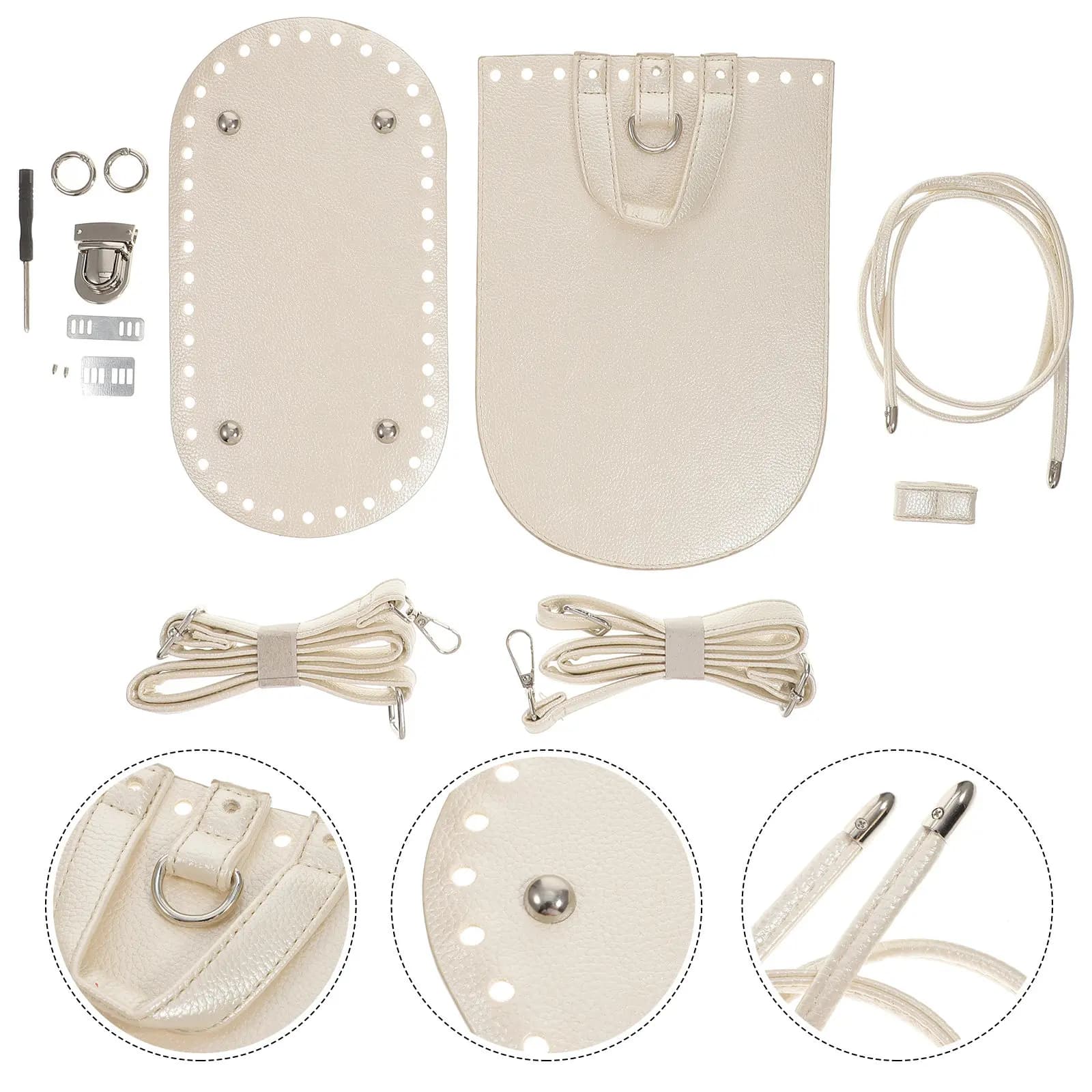 Set di 7 Materiali per Tessitura Borse, Forniture Premium in PU per Creazione Artigianale di Borse, Accessori per Adulti