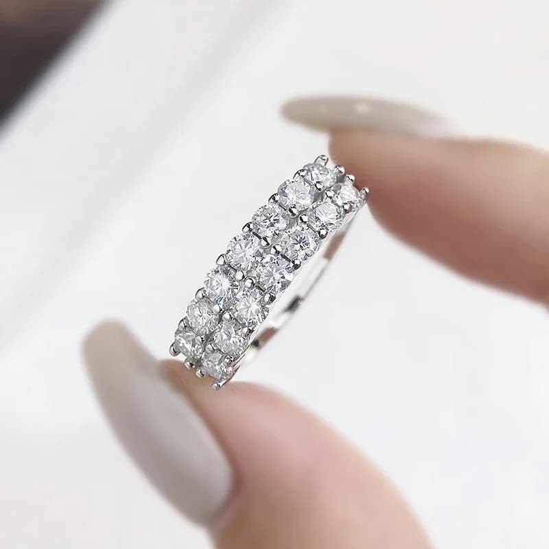 DWJ 1.4ct Reale Moissanite Diamante Anello Eternity per le donne Argento sterling 925 Festa quotidiana Splendida gioielleria raffinata di alta qualità