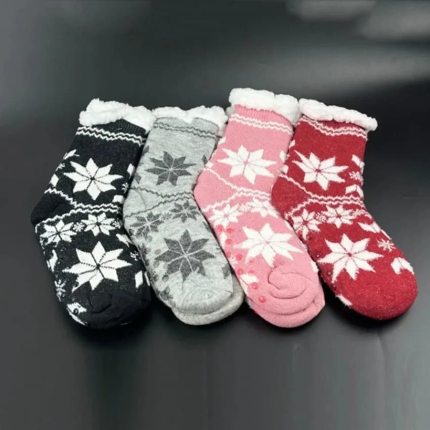 Winter warm sock for women, Christmas, thermal, to sleep, for the house, inner floor, soft, feminine, anti-slip, comfortable sock soft and blurred