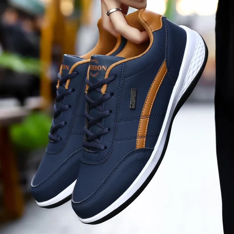 2026 Men's Sneakers Sports Casual Shoes Leather Outdoor Men Walking Shoe Four Seasons Soft Bottom