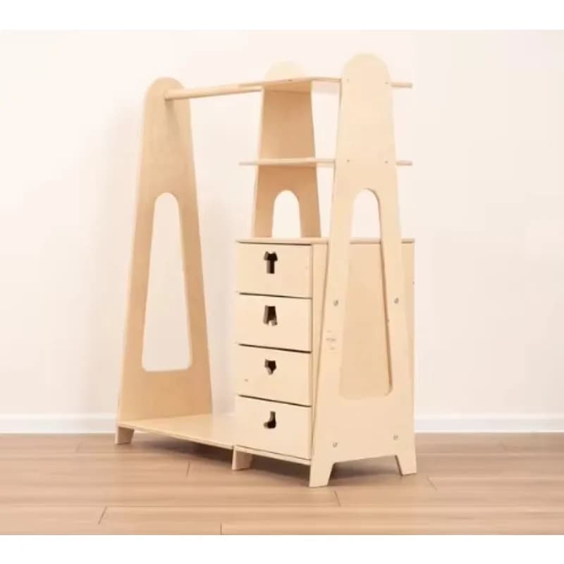 Storage cabinet with hanging drawer, children's closet, children's room, living room, storage device