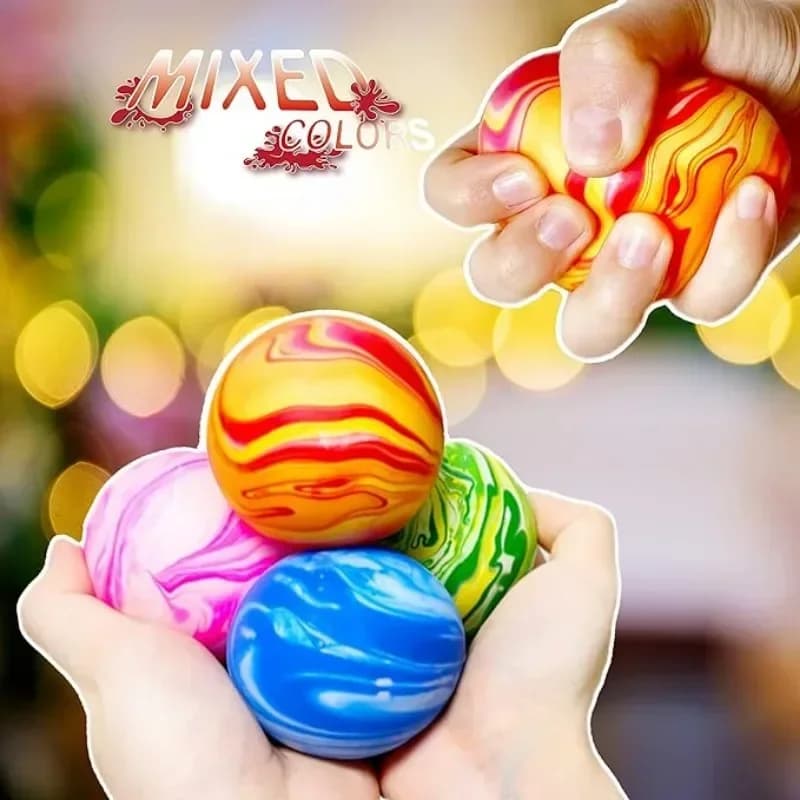 1-12PCS Colorful Stress Balls for Kids Adults Dough Balls Squishy Fidget Toy Squeeze Squishy Toys for Relax Focus Anxiety Relief