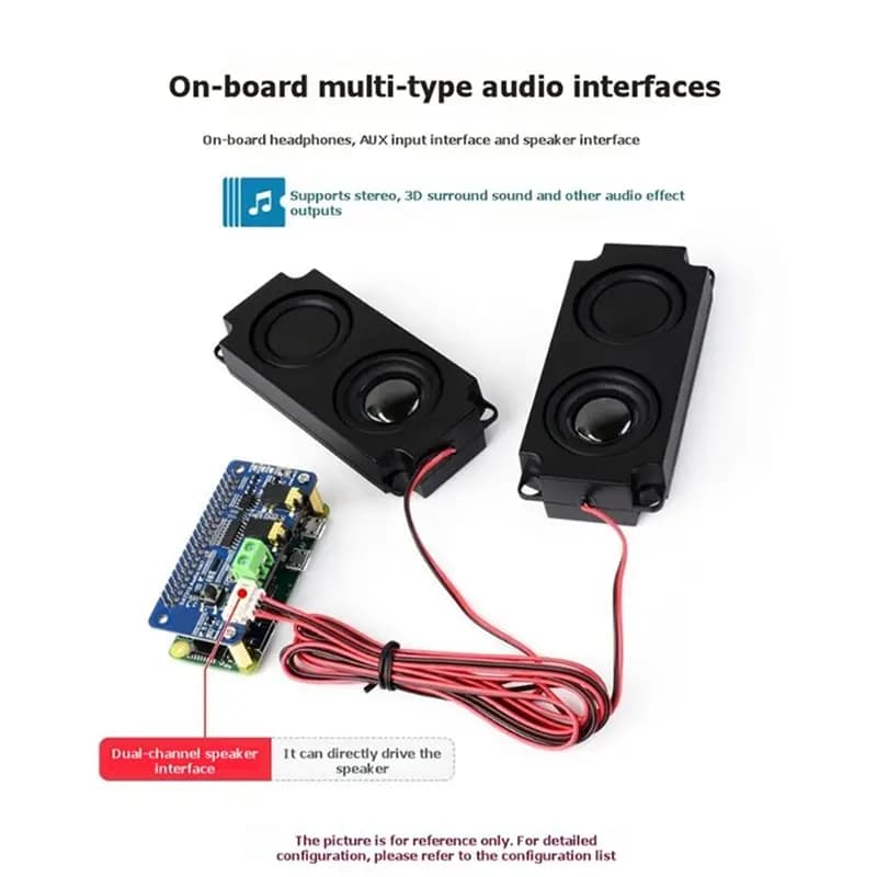 Scheda Audio I2S CEA DA7212 per Raspberry Pi, Codec Stereo con Supporto Doppio Microfono, Ingresso e Uscita Cuffie e AUX, con Altoparlante Integrato