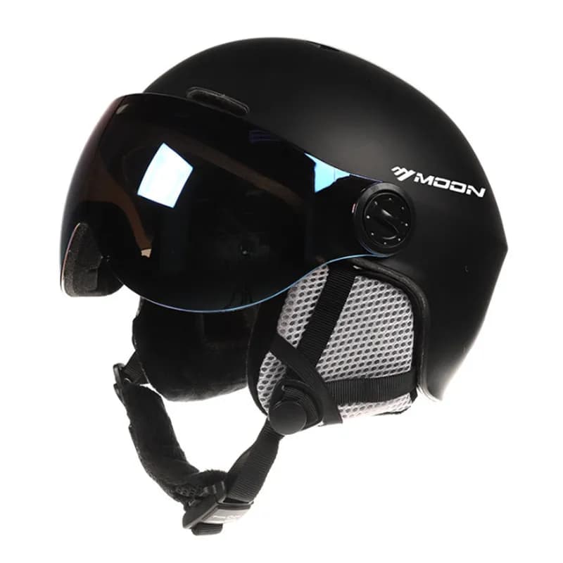 Casco da sci monopezzo con occhiali protettivi per uomo e donna