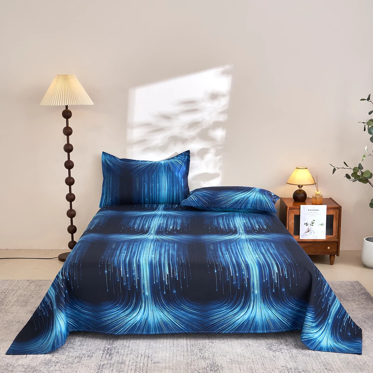 Lenzuolo Piatto Stampato Morbido e Traspirante per Adulti/Bambini, Singolo/Matrimoniale/King Size, Comodo Lenzuolo Superiore per Casa