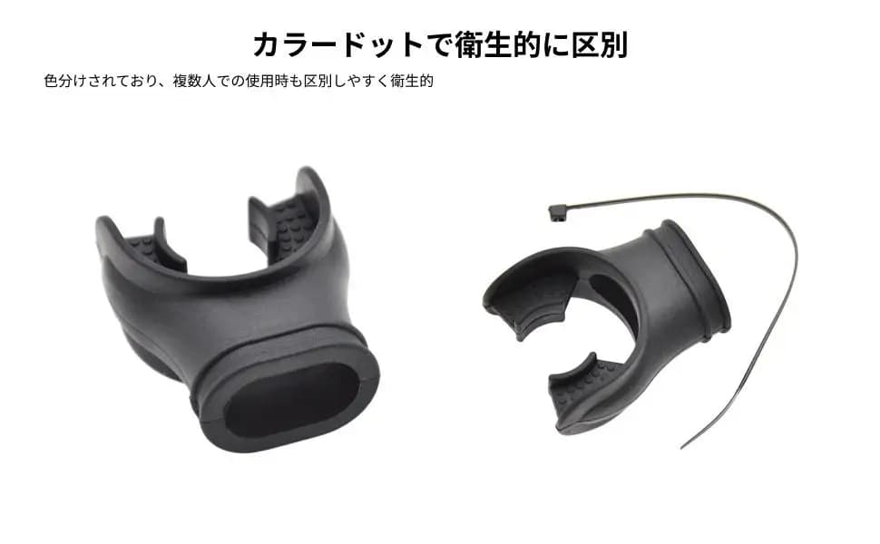 6xDiving Regulator Mouthpiece Universal snorkeling bushings with regulator strap, black