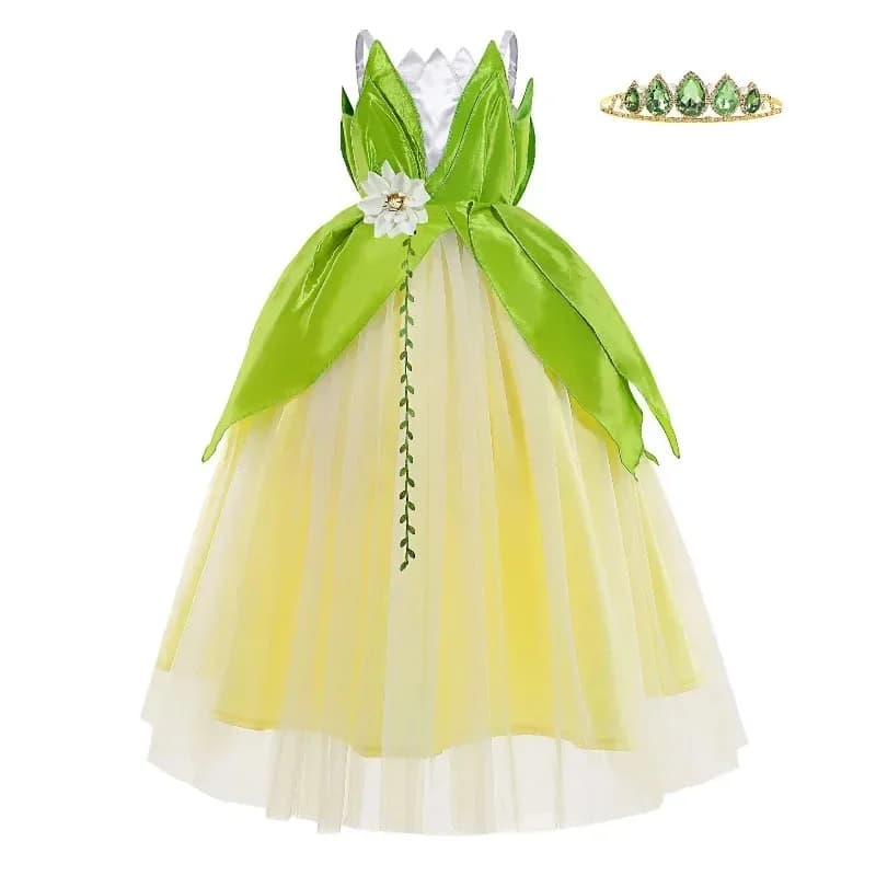 Premium Outfit Anime Carnival Tiana Up Dress Princess and the Frog Halloween Cosplay Costume Party Toddler Fores