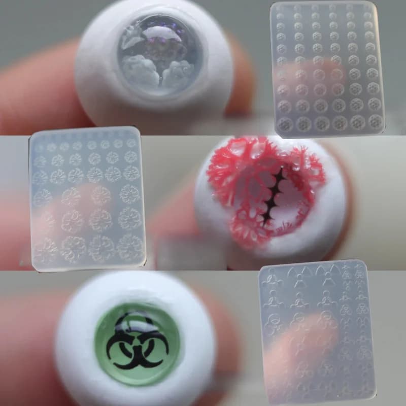 Mini Silicone Mold Neuron Cell Division Pupil High-gloss Pattern DIY Doll Eye Iris Resin Mold Handmade Eye Bead Decoration Tool