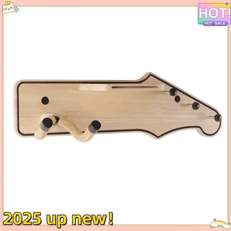 Ganci da parete per chitarra in legno per montaggio a parete per chitarra di classe con supporto per plettro per chitarre acustiche o elettriche, ukulele, bassi