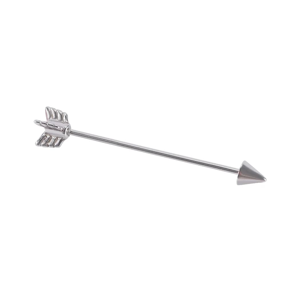 Screw Long Stainless Steel Silver Jewelry Industrial Barbell Arrow Piercing Ear Cartilage Stud Earring