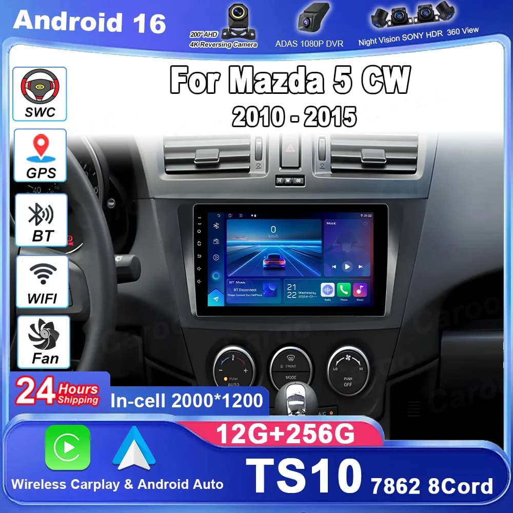 Autoradio Android Carplay per Mazda 5 CW 2010 2011 2012 2013 2014 2015, sistema multimediale per auto, navigatore GPS, lettore video, DSP, 4G.