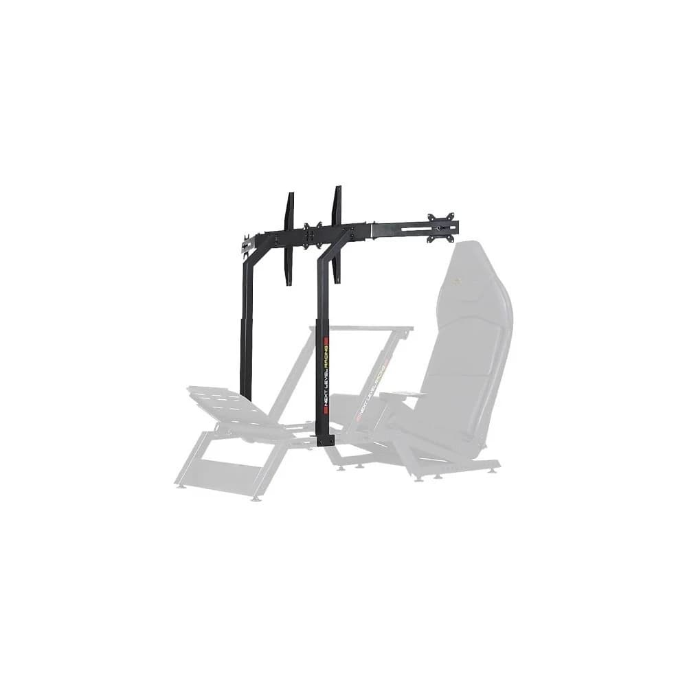 Support bracket for F-GT racing simulator cab monitor for black gaming PC configuration
