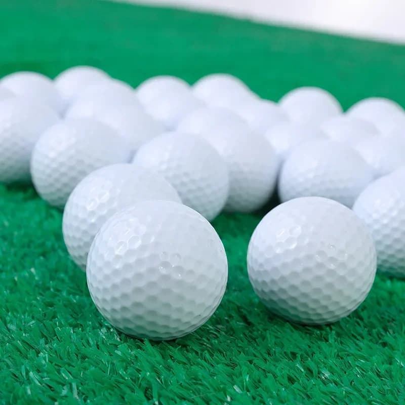 10 Pack Double Layer White Golf Balls, Two-Piece Construction Outdoor Sports Practice Golf Balls for Beginner Daily Training