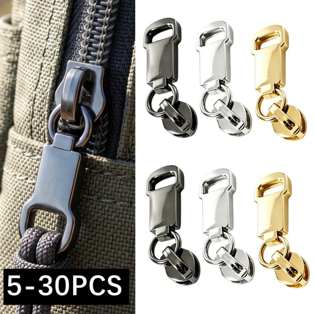 5/30Pcs 3#5# Zipper Sliders for Metal Nylon Resin Zips Clothes Bag Zippers Pull Head Repair Kit Garment Sewing Accessories