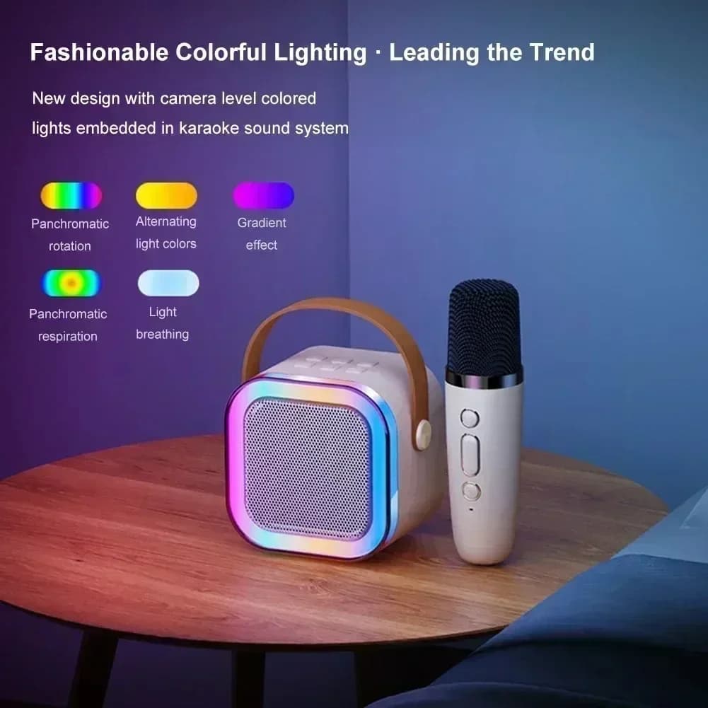 Nuovo Altoparlante Bluetooth K12, Macchina per Karaoke Portatile e Carina, Mini Audio Wireless con Microfono per Canto Domestico e Familiare