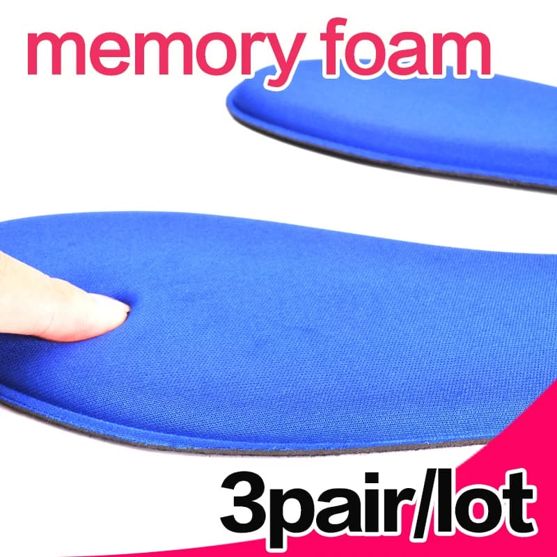 3 Pair Slow Rebound Memory Foam Insole For Men And Women Sports Ventilation Shock Absorption Odor Absorption Sweat Absorption