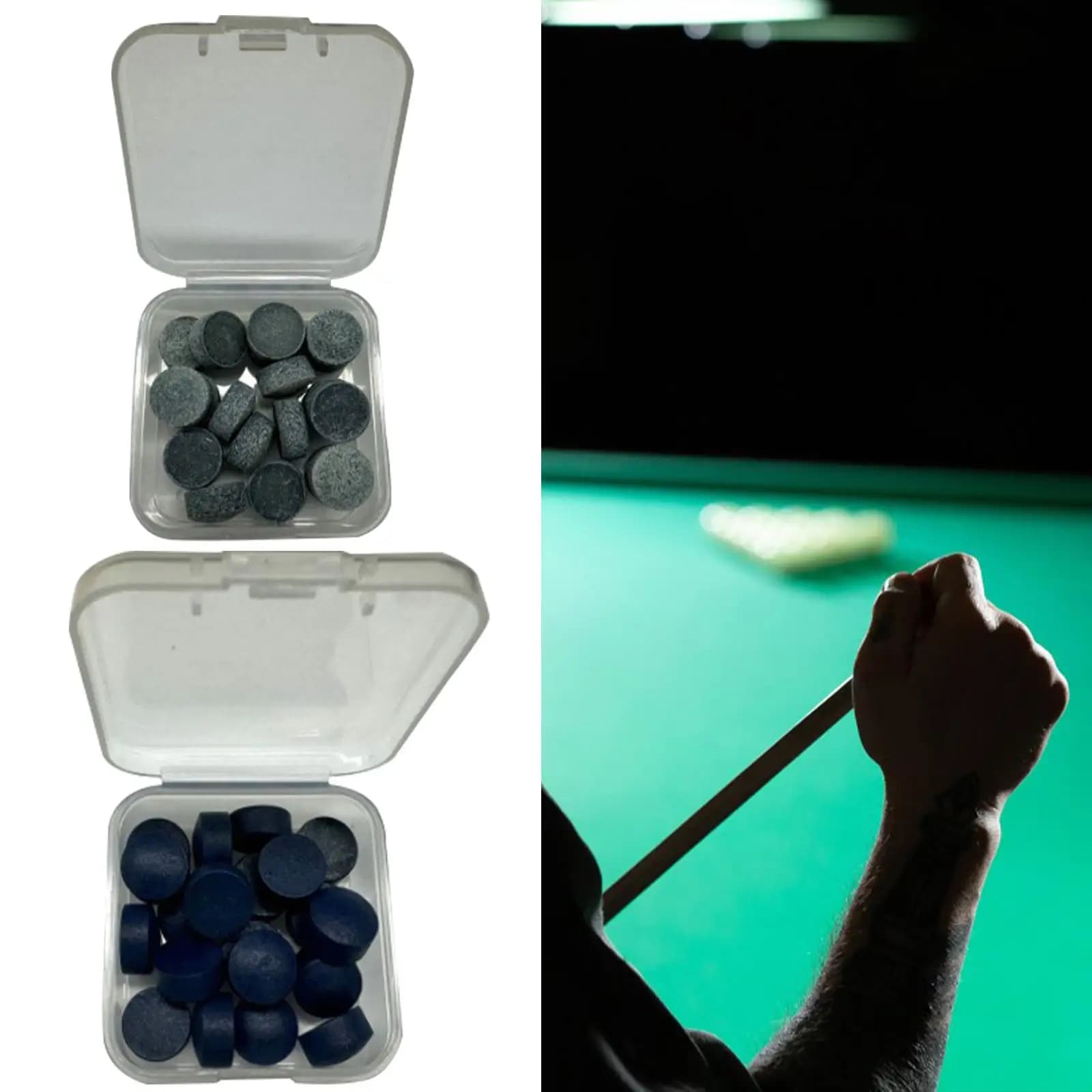 Scatola di 20 Punte di Ricambio in Pelle per Stecca da Biliardo, Alta Durezza, per Riparazione Testa Stecca da Snooker, Accessori per Stecche da Pool