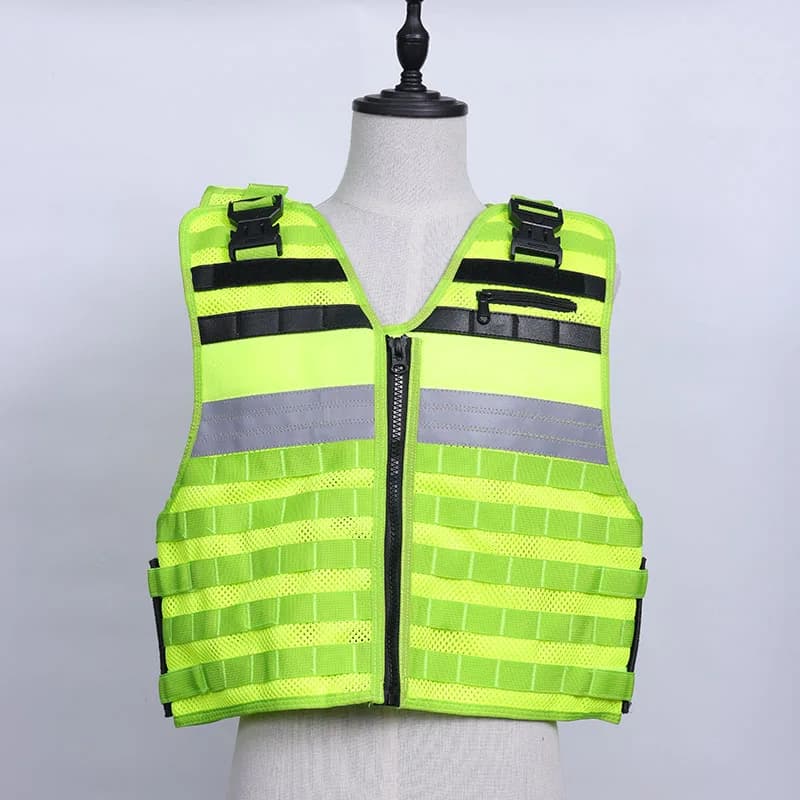 Giubbotto salvagente fluorescente - Giubbotto salvagente riflettente con cinturino regolabile - Giubbotto fluorescente traspirante oversize degli Stati Uniti